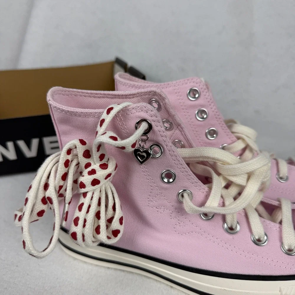 Converse Chuck Taylor All Star Womens 8.5 UK 6.5 Valentine Heart Charm Pink - Picture 10 of 15
